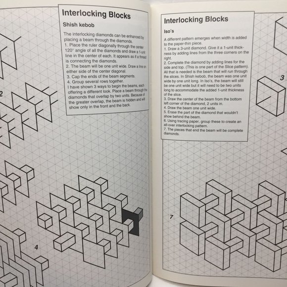 Isometric Perspective Baby Blocks Dimensional Design Quilts Pattern Paperback - Picture 6 of 11
